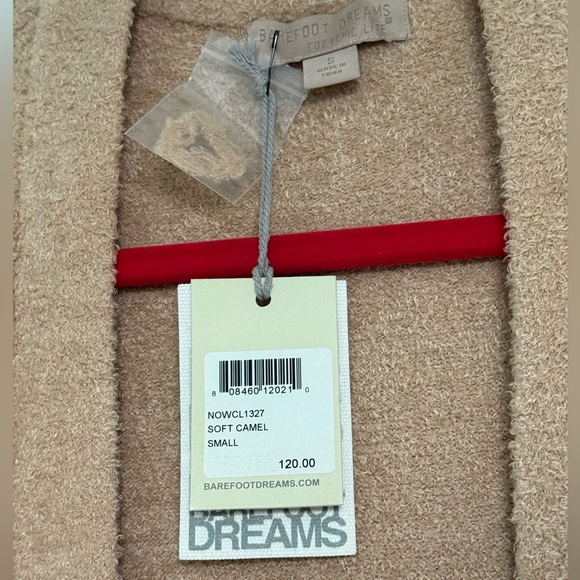 Barefoot Dreams Soft Camel Cardigan Cozy Chic Open Front Duster size S Nordstrom - Picture 4 of 11